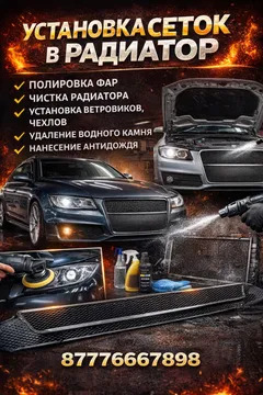 Автоуслуги в Костанае | Сетка в бампер | Полировка фар | Антидождь