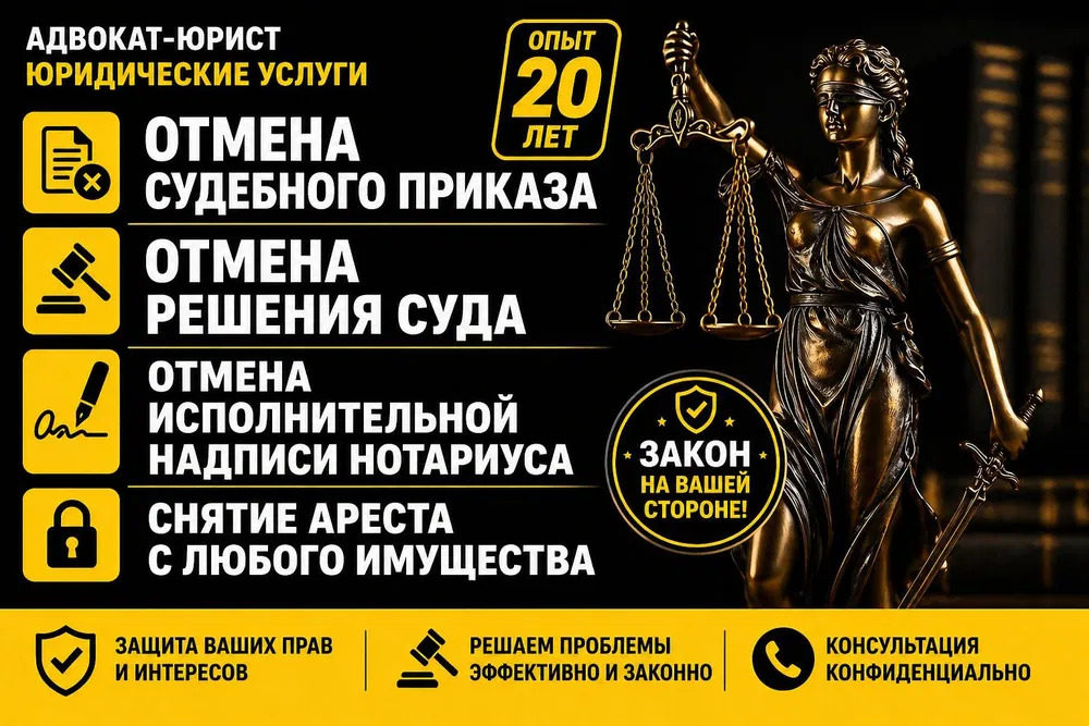 Юрист .Снятие ареста. Отмена исполнительной надписи. Отмена решени