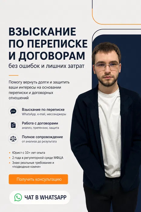 Юрист адвокат взыскание по переписке, договорам, распискам