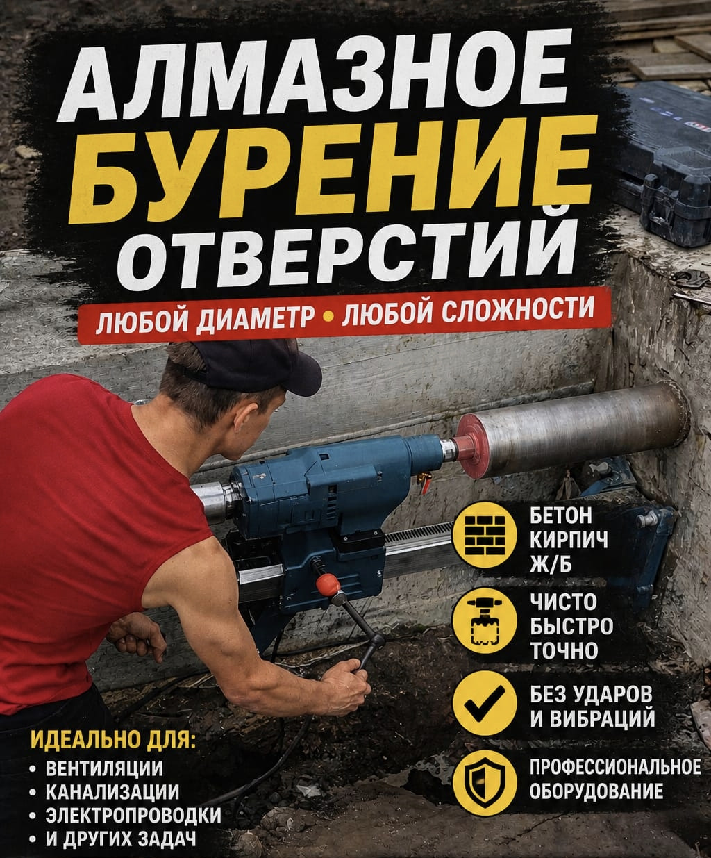 Алмазное бурение отверстий