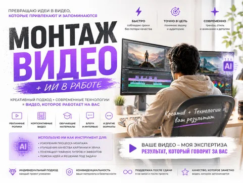 Монтаж видео | самые разнообразные цели и форматы | Обложки